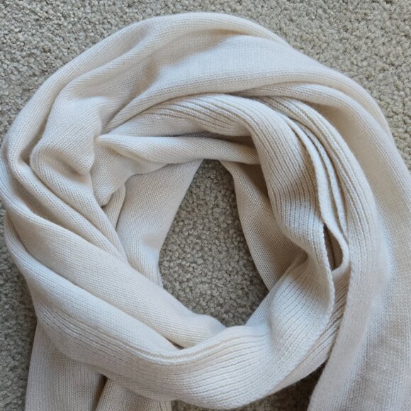Banana Republic Todd & Duncan Cashmere Scarf Cream Oatmeal - Picture 2 of 8
